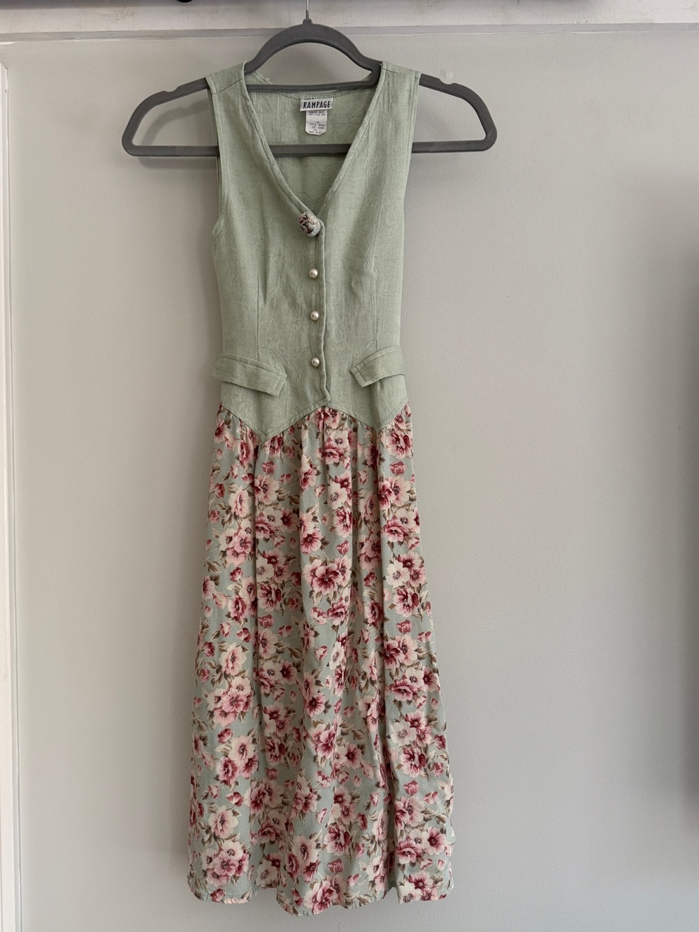 Vintage 90s Rampage Cottagecore Floral Midi Dress